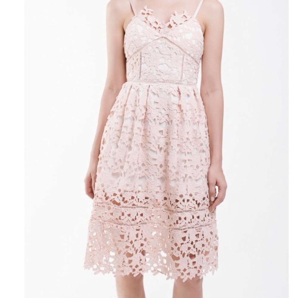 Few Moda 3D Floral Pink Tulip Dress Medium